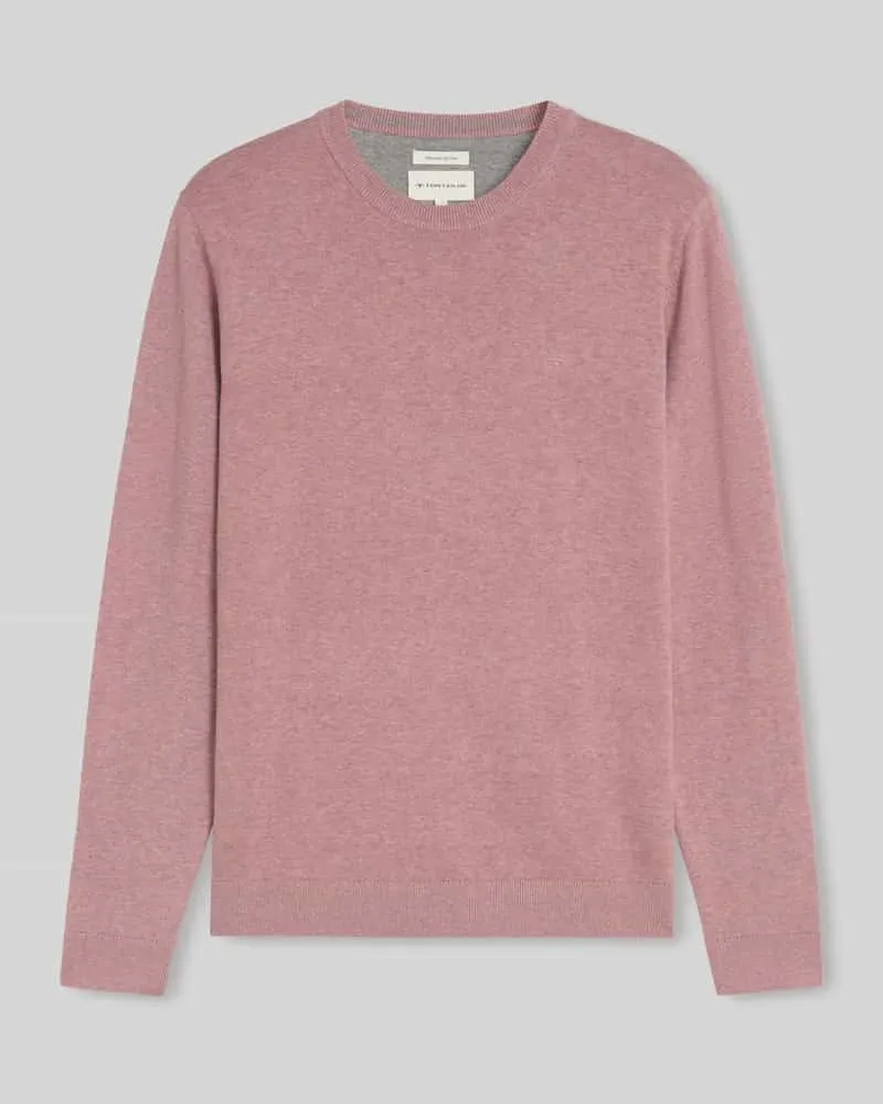 Tom Tailor Regular Fit Pullover aus reiner Baumwolle Rosa