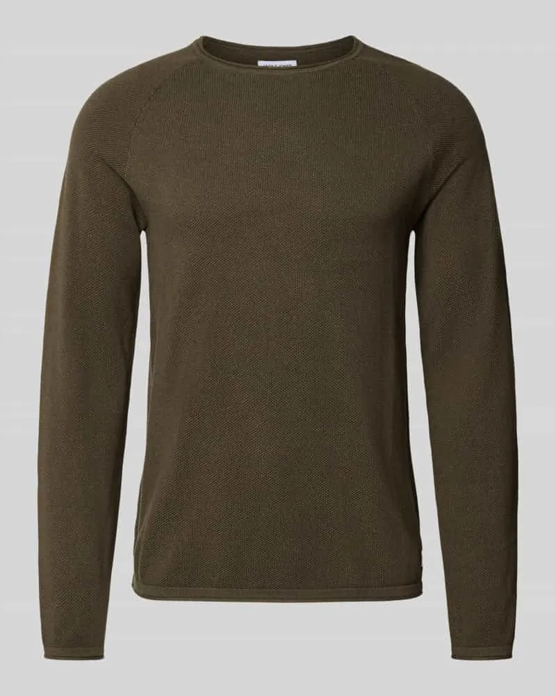 Jack & Jones Regular Fit Pullover aus reiner Baumwolle Modell 'Hill Oliv