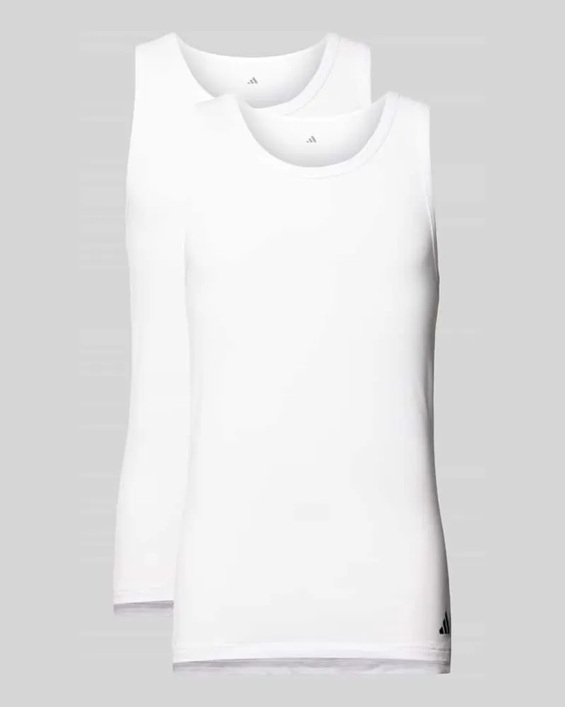adidas Tanktop mit Label-Print im 2er-Pack Weiss