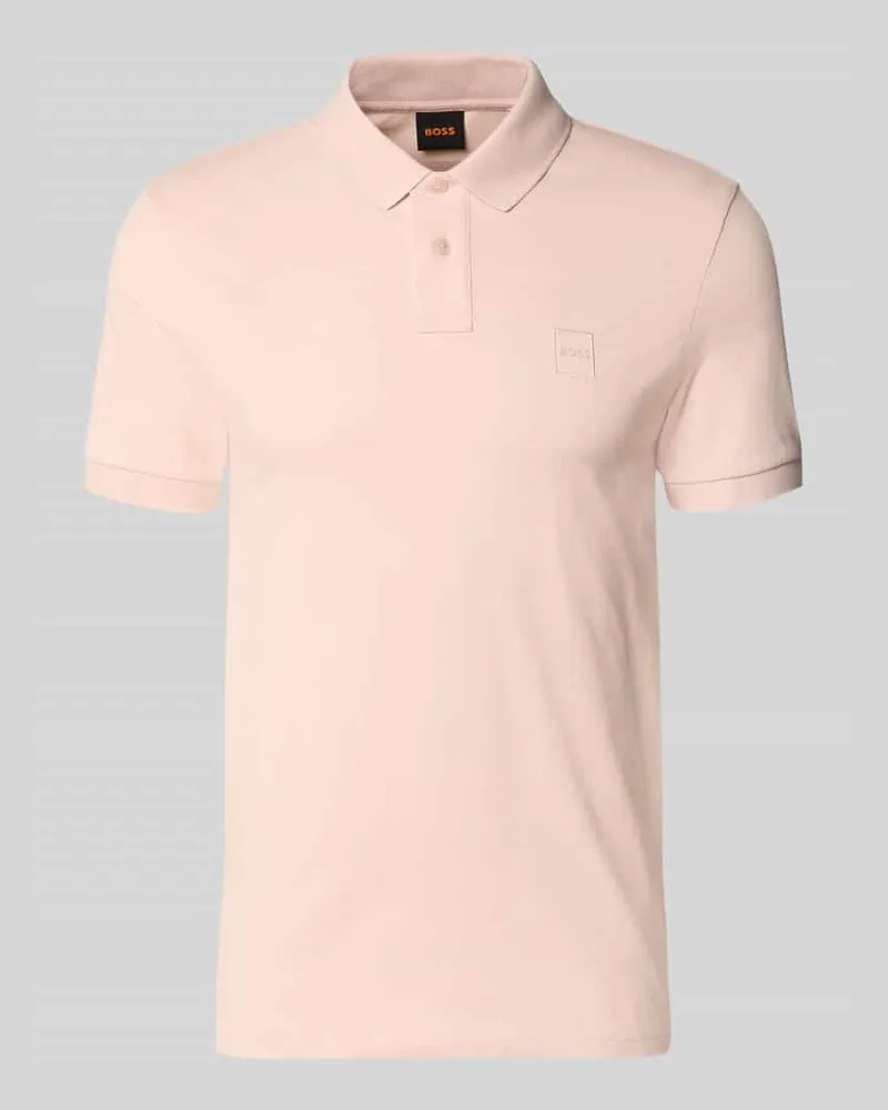 HUGO BOSS Regular Fit Poloshirt aus Baumwoll-Mix Modell 'PASSENGER Hellrosa