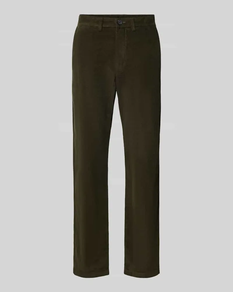 Selected Regular Fit Hose mit Bundfalte Oliv