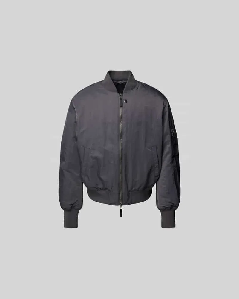 Wood Wood Bomberjacke mit Zweiwege-Reißverschluss Mittelgrau
