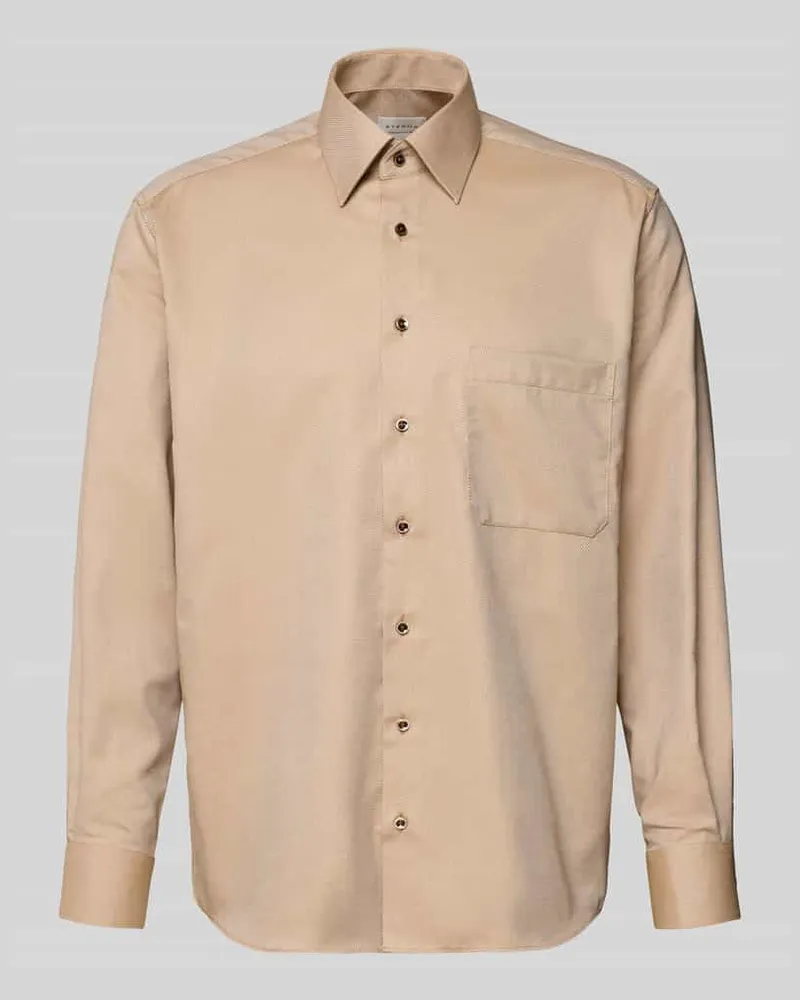 Eterna Comfort Fit Business-Hemd aus Baumwolle mit Kentkragen Sand