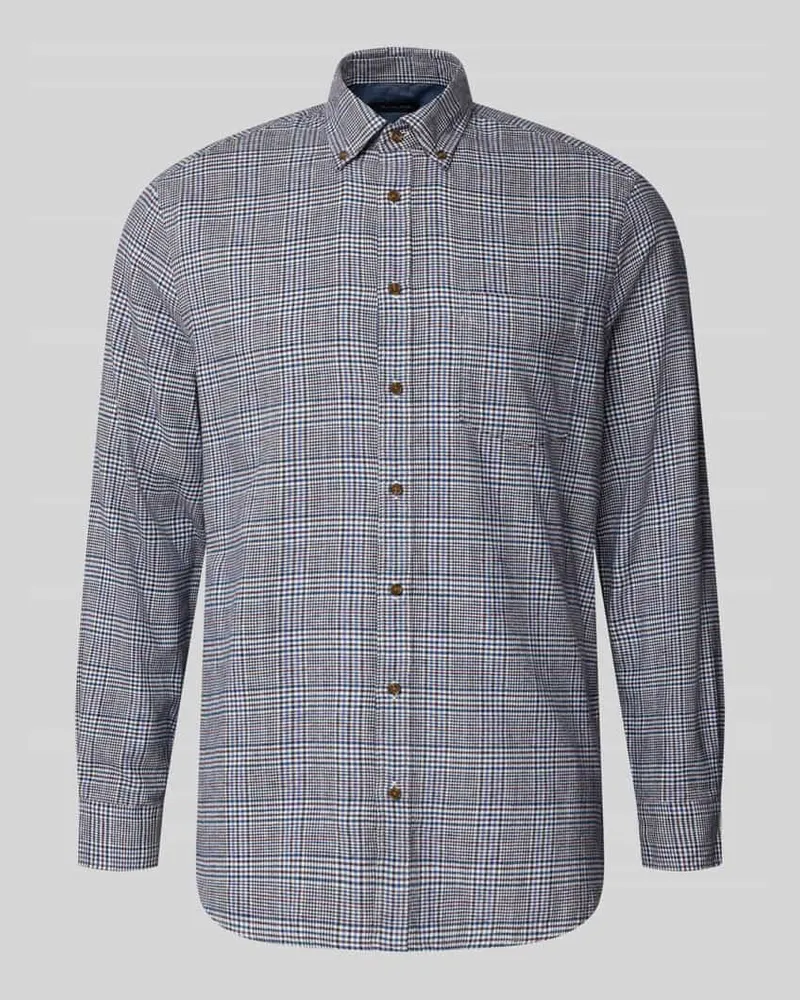 Christian Berg Regular Fit Freizeithemd mit Button-Down-Kragen Marine
