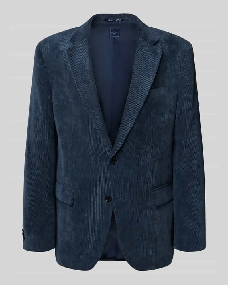 Christian Berg Regular Fit Sakko mit Reverskragen und Pattentaschen Rauchblau