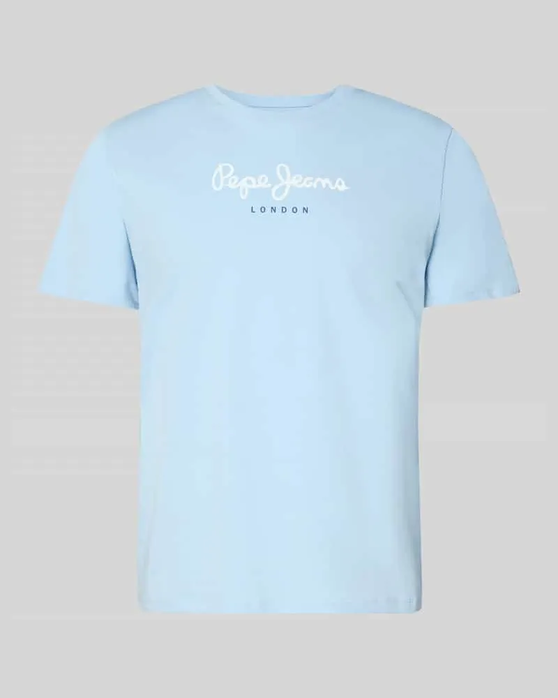 Pepe Jeans Regular Fit T-Shirt aus reiner Baumwolle Modell 'EGGO Hellblau