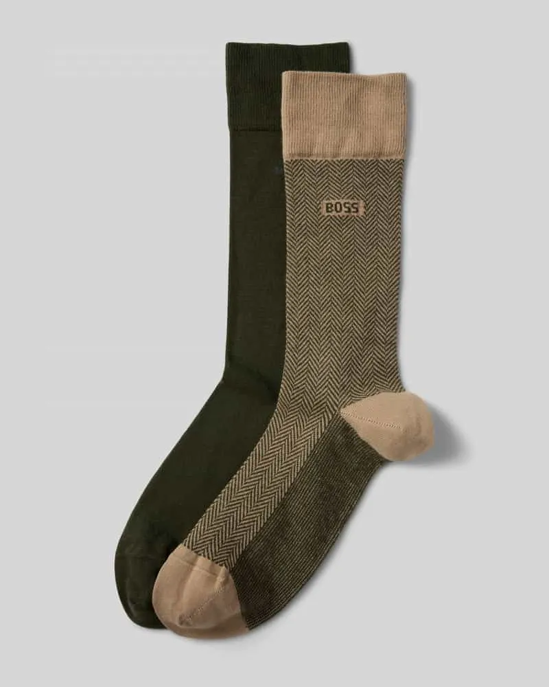 HUGO BOSS Strümpfe aus Baumwoll-Mix im 2er-Pack Beige