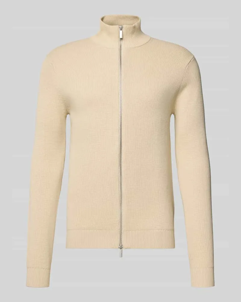 Selected Homme Regular Fit Strickjacke aus reiner Baumwolle Modell 'DAME Offwhite