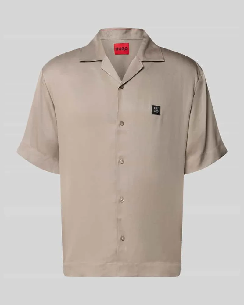 HUGO BOSS Relaxed Fit Freizeithemd aus reinem Lyocell Modell 'ESPINO Hellbraun