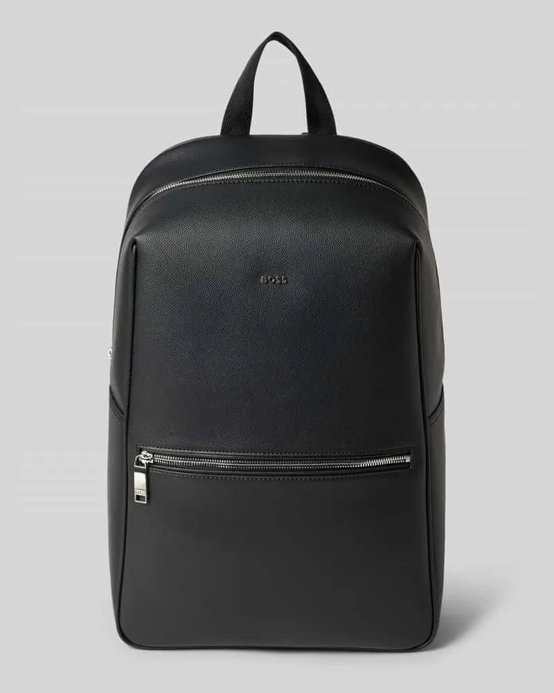 HUGO BOSS Rucksack aus echtem Rindsleder Modell 'DAXTER Black