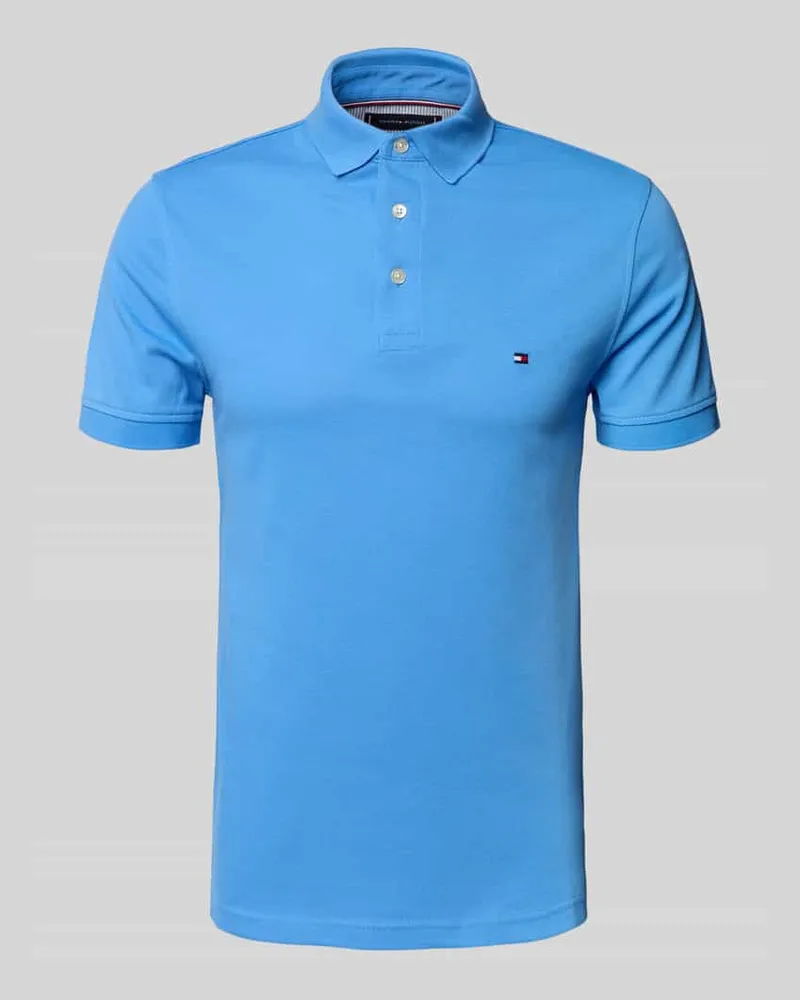 Tommy Hilfiger Slim Fit Poloshirt aus Baumwoll-Elasthan-Mix Aqua