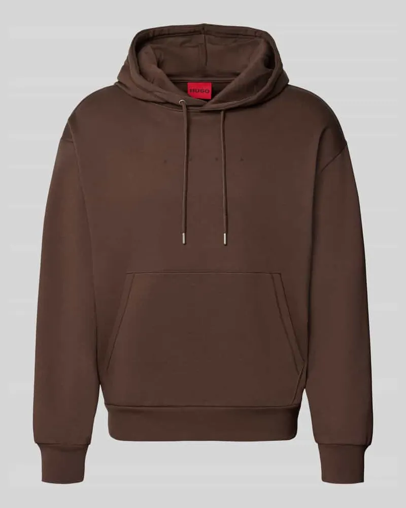 HUGO BOSS Oversized Sweatshirt aus reiner Baumwolle Modell 'Devrohood Schoko