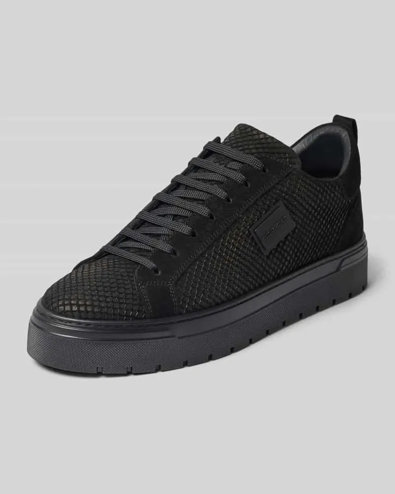 Antony Morato Sneaker aus echtem Leder mit Strukturmuster Black