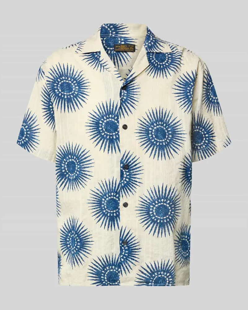 Jack & Jones Regular Fit Freizeithemd im Allover-Look Modell 'BILBAO Offwhite