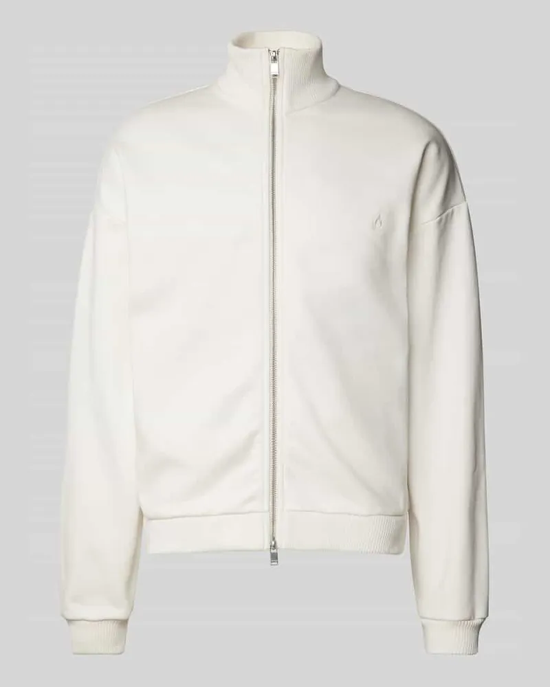 Drykorn Sweatjacke mit Motiv-Stitching Modell 'MAKKANO Offwhite