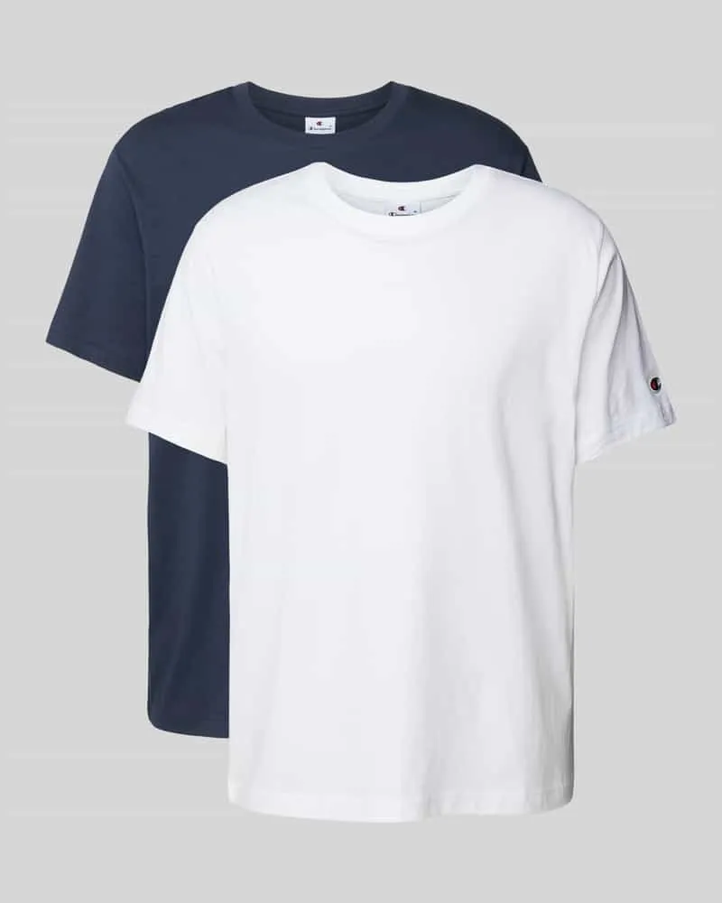 Champion T-Shirt mit Logo-Badge im 2er-Pack Dunkelblau