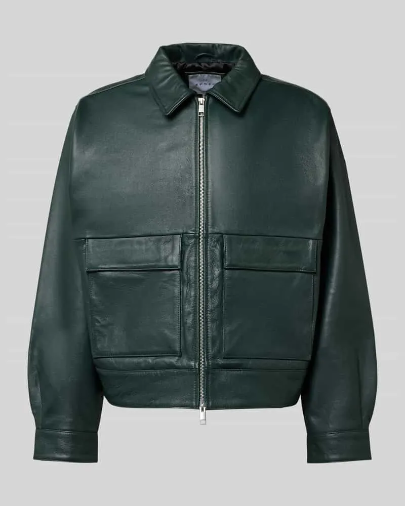 Edwin Jeans Lederjacke mit Reißverschluss 