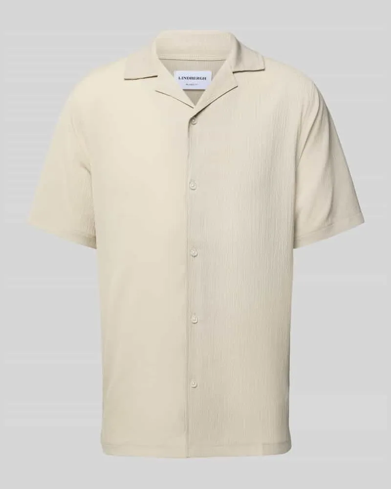 Lindbergh Relaxed Fit Freizeithemd mit Reverskragen Sand