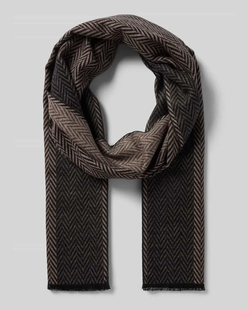 Christian Berg Schal aus Viskose im Allover-Look Taupe