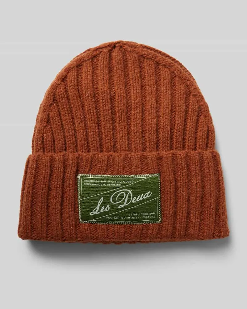 LES DEUX Wollmütze mit Label-Patch Terra