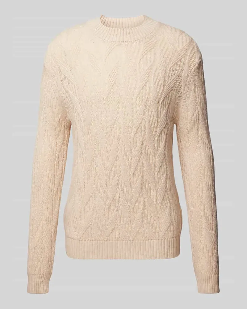 Selected Homme Oversized Strickpullover mit gerippten Abschlüssen Modell 'CARIS Offwhite