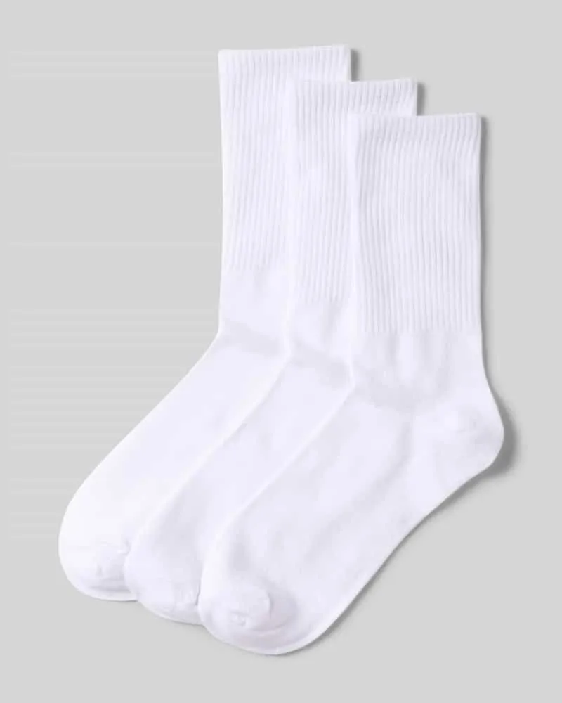 Jack & Jones Socken mit elastischem Rippenbündchen im 3er-Pack Weiss