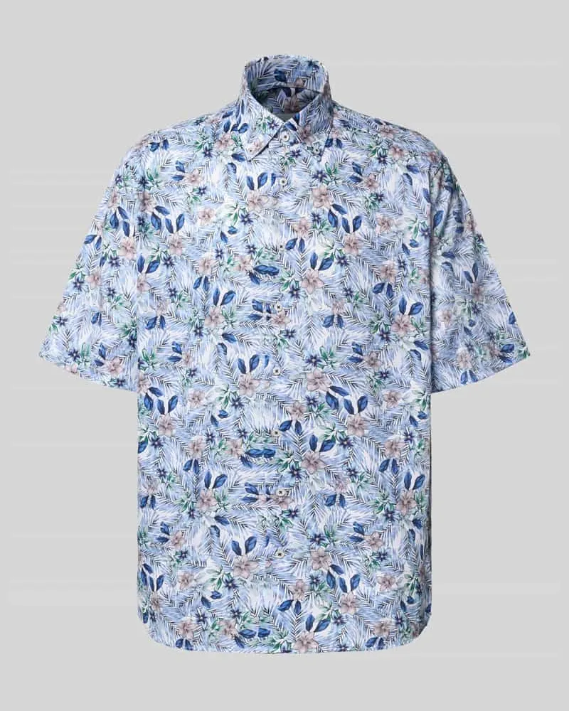 Eterna Comfort Fit Business-Hemd mit Button-Down-Kragen Bleu