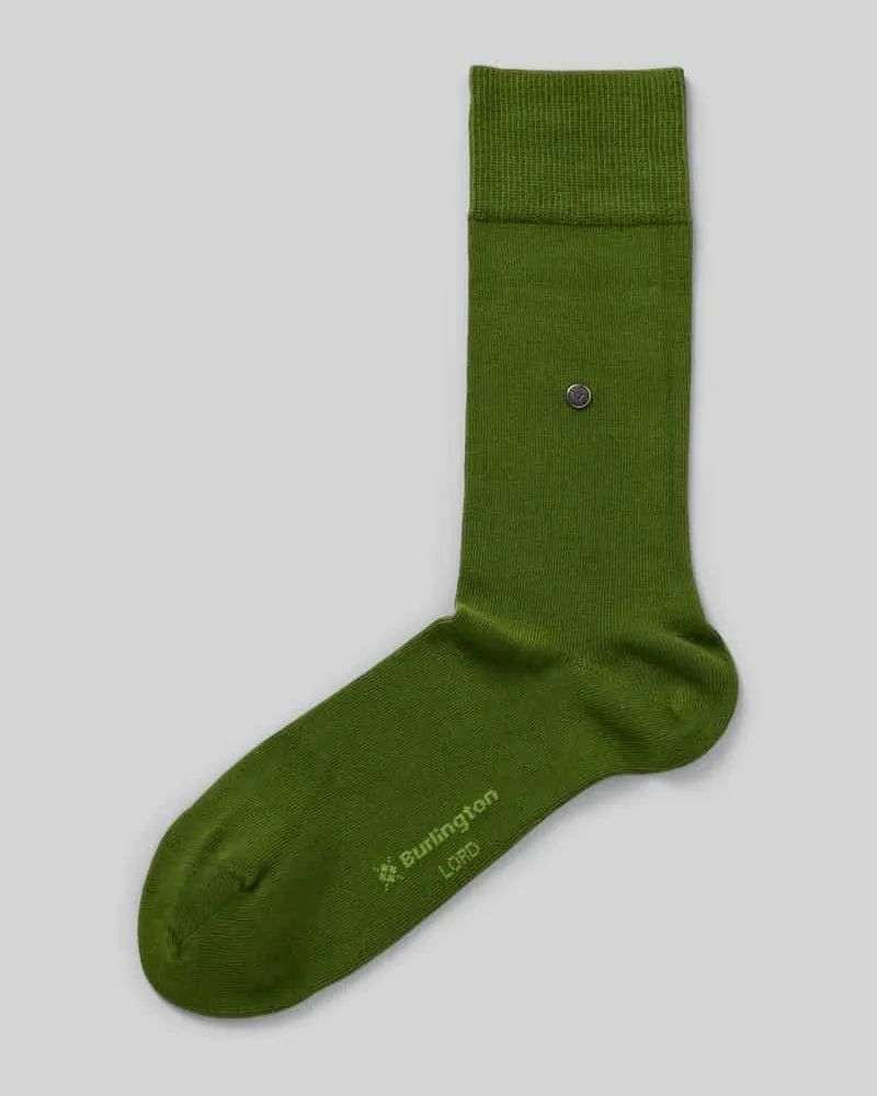 Burlington Socken aus Bio-Baumwoll-Mix mit Logo-Applikation Modell 'Lord Gruen