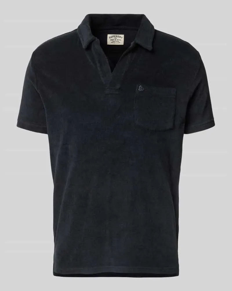 Superdry. Slim Fit Poloshirt aus Frottee Marine