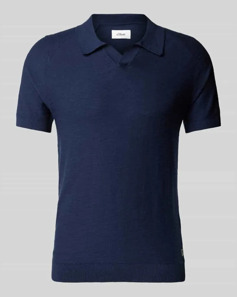 S.Oliver Regular Fit Poloshirt mit Flammgarnstruktur 