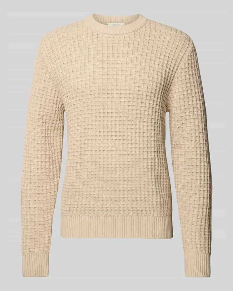 Selected Homme Regular Fit Strickpullover aus reiner Bio-Baumwolle Modell 'TOM Beige