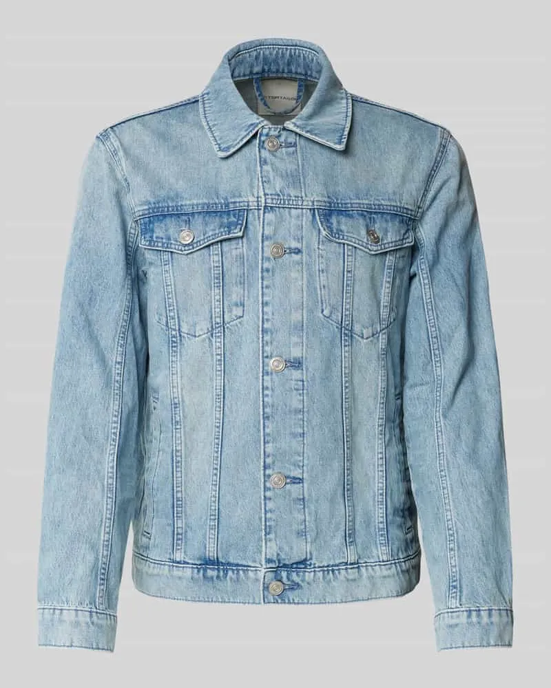 Tom Tailor Regular Fit Jeansjacke aus reiner Baumwolle mit Brustpattentaschen 