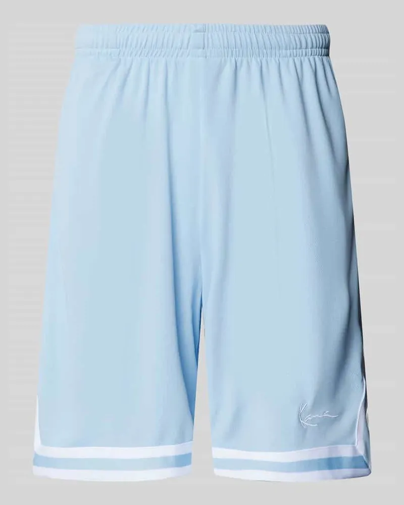 Karl Kani Baggy Fit Shorts mit Label-Stitching Hellblau