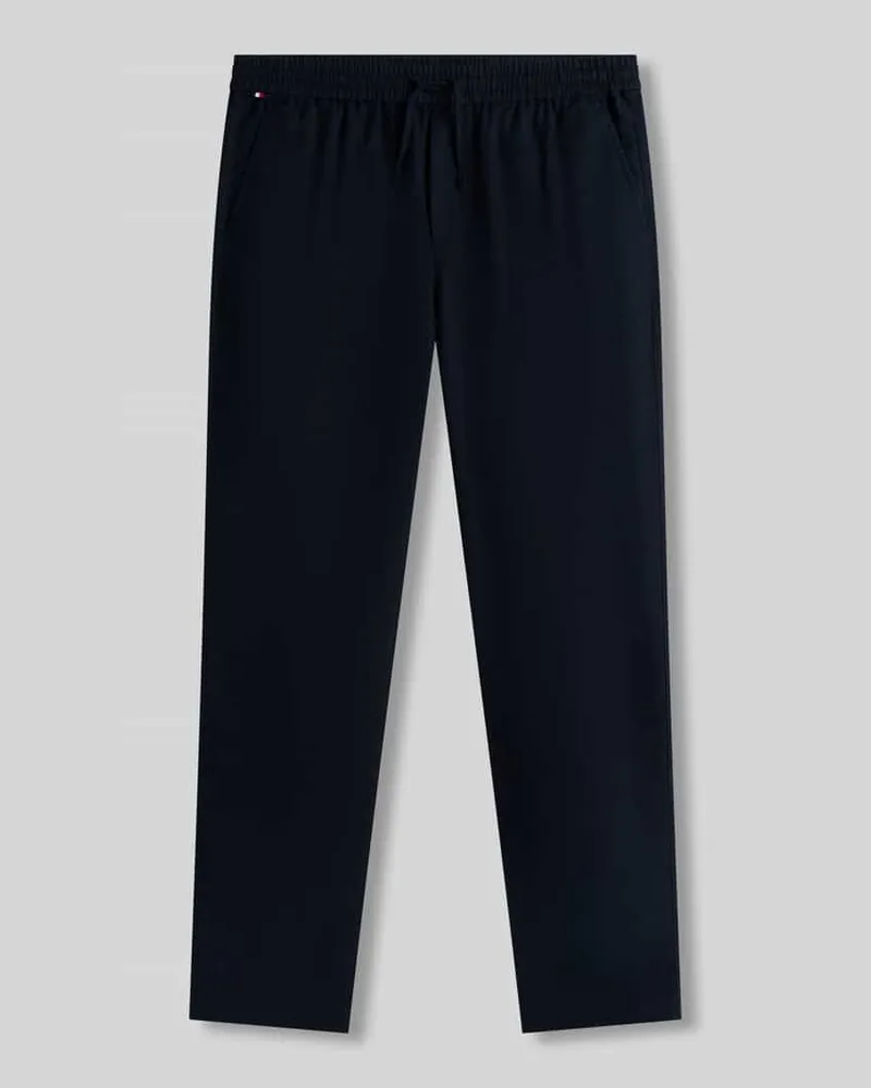 Tommy Hilfiger Tapered Chino aus Leinen-Mix mit Tunnelzug Modell 'HARLEM Marine