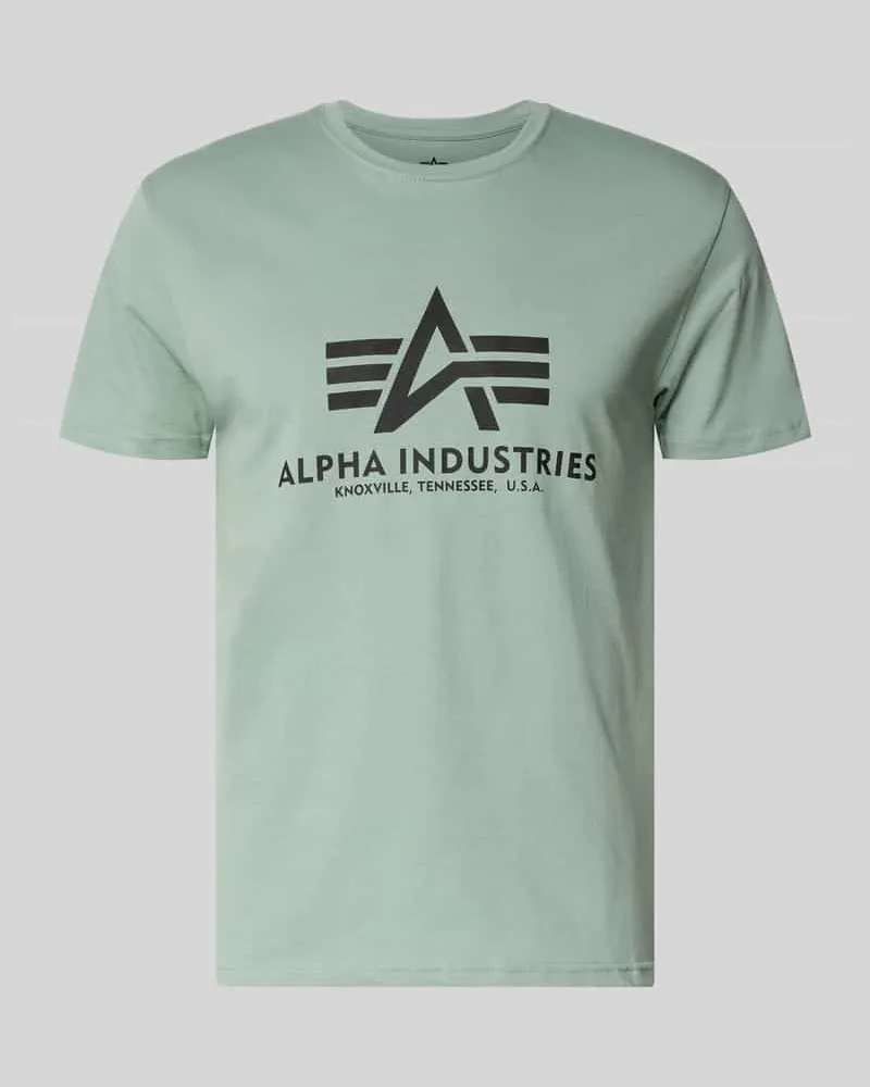 Alpha Industries T-Shirt mit Logo und Rundhalsausschnitt Lind