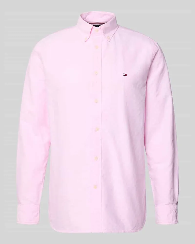 Tommy Hilfiger Regular Fit Freizeithemd aus reiner Baumwolle Hellrosa
