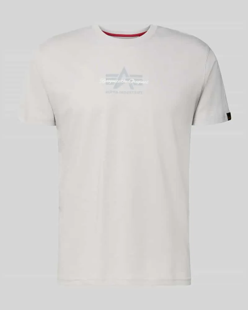Alpha Industries T-Shirt mit Label-Detail Hellgrau