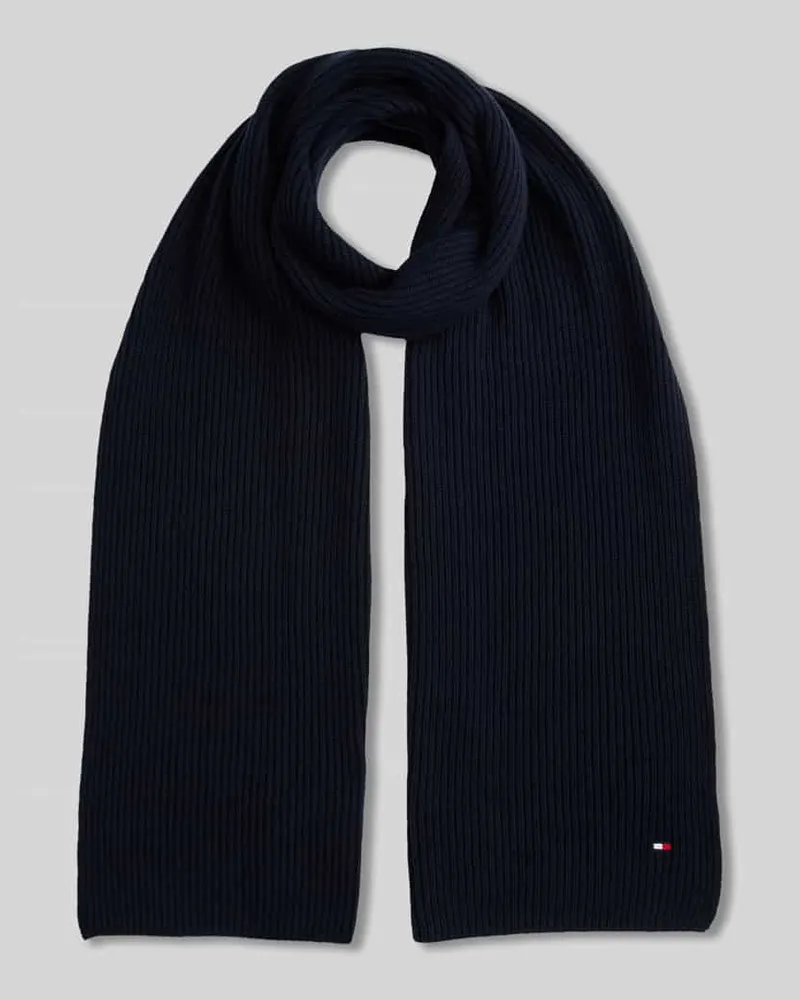 Tommy Hilfiger Schal mit Logo-Detail aus Pima Baumwolle Marine