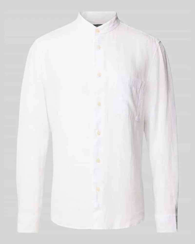 Marc O'Polo Regular Fit Freizeithemd aus reinem Leinen Weiss