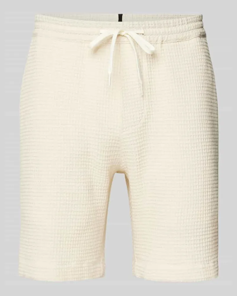 Strellson Regular Fit Shorts mit Strukturmuster Modell 'Hiro Offwhite