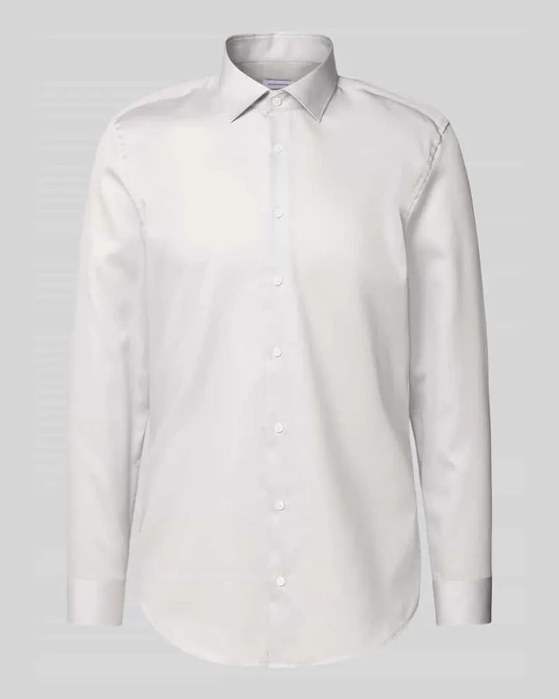 Seidensticker Slim Fit Business-Hemd mit Kentkragen Modell 'New Kent Mittelgrau