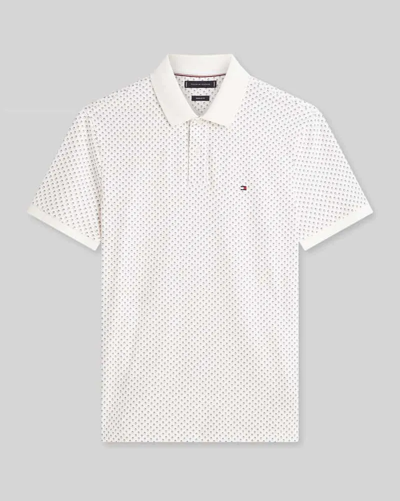 Tommy Hilfiger Regular Fit Poloshirt aus reiner Baumwolle Offwhite
