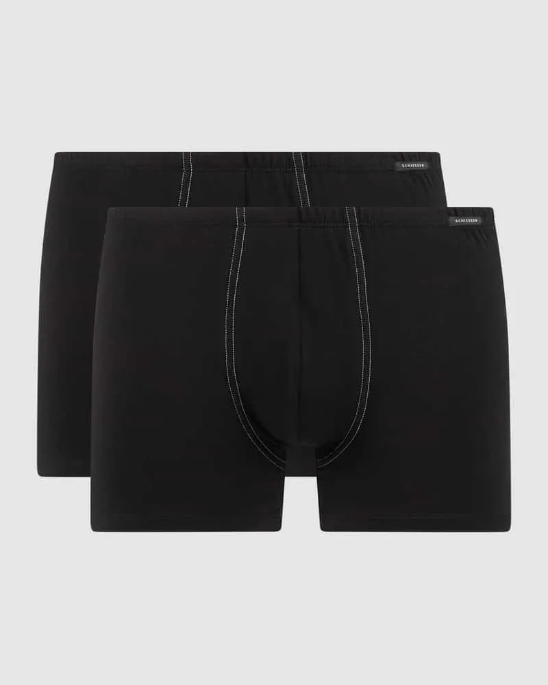 Schiesser Trunks mit Stretch-Anteil im 2er-Pack Black