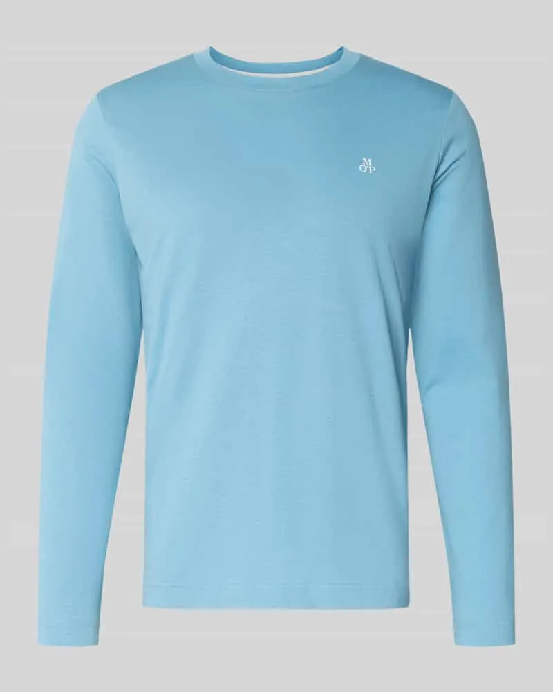 Marc O'Polo Shaped Fit Langarmshirt aus reiner Baumwolle Aqua