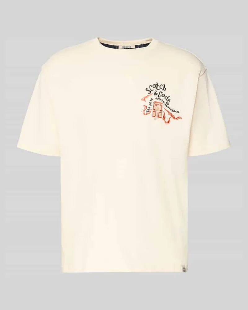 Scotch&Soda T-Shirt mit Label-Stitching Offwhite