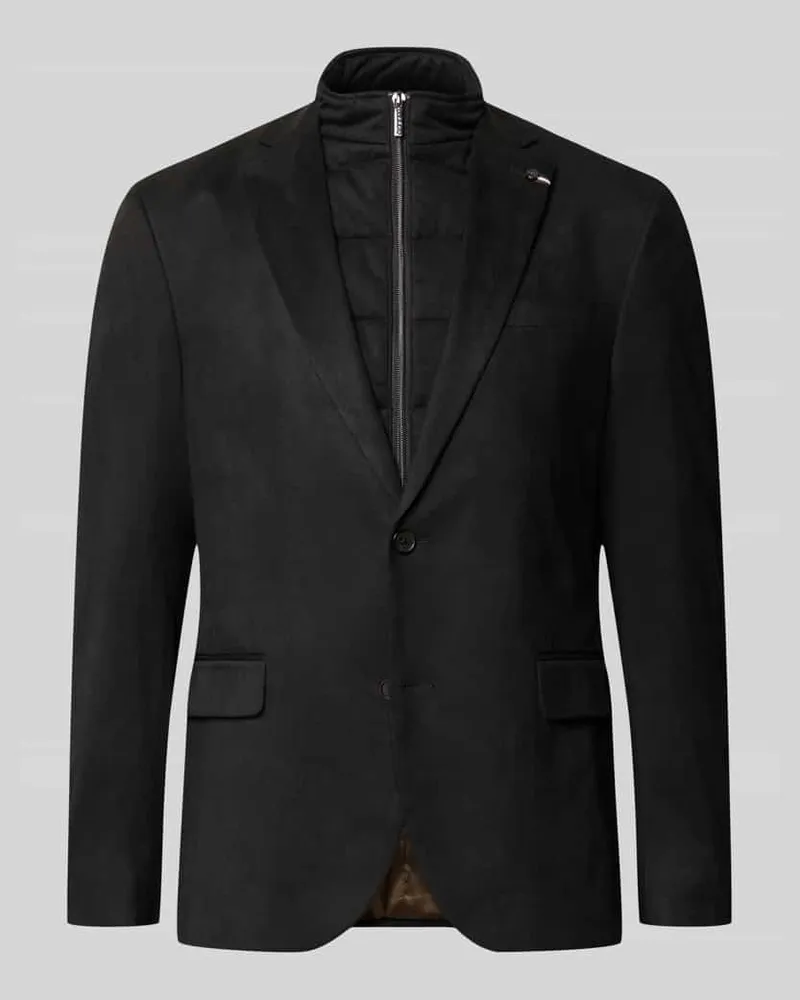 Bugatti Regular Fit Sakko mit herausnehmbarer Steppweste Black