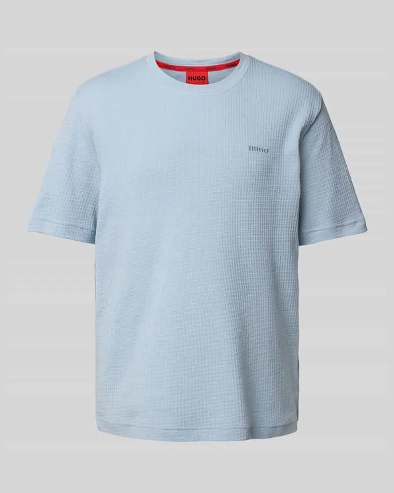 HUGO BOSS T-Shirt mit Label-Stitching Modell 'Austin Blau