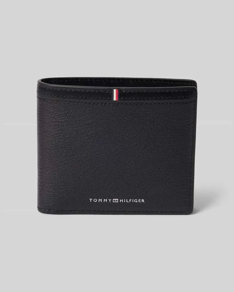 Tommy Hilfiger Portemonnaie aus echtem Leder Modell 'CORP CC AND COIN Black