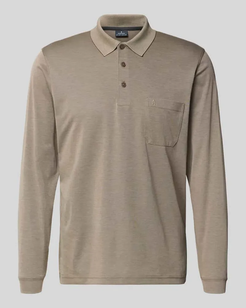 Ragman Regular Fit Poloshirt mit Brusttasche Taupe