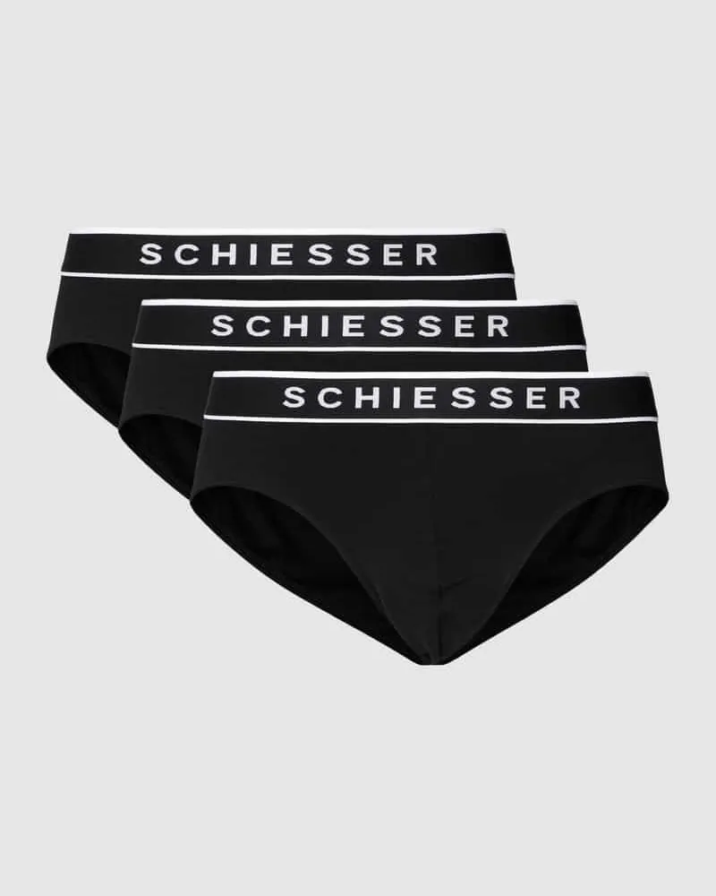 Schiesser Slip mit Logo-Bund im 3er-Pack 